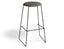 Hugo Bar Stool - Black - Fabric Seat - 77cm Bar Height - Grey Fabric Seat