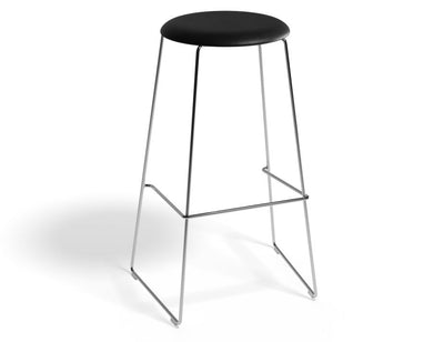 Hugo Bar Stool - Chrome - Vintage PU Seat - 77cm Round / Vintage Tan PU Seat/ Commercial