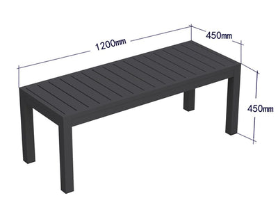 Halki Bench Seat - Outdoor - 120cm - Charcoal