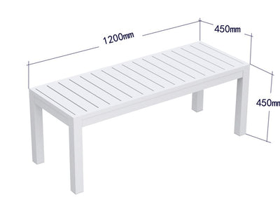 Halki Bench Seat - Outdoor - 120cm - White