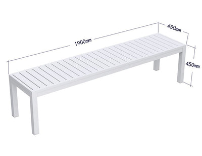 Halki Bench Seat - Outdoor - 190cm - White