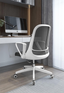 Black Office Chair - White Arm and Base