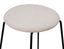 Hugo Low Stool - Black - Fabric Seat - 46cm Round Grey Fabric Seat