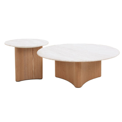 Nested Travertine Coffee Table - Natural