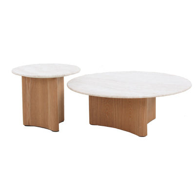 Nested Travertine Coffee Table - Natural