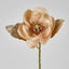 Champagne with Champagne Gold Glitter Christmas Magnolia with 3 Leaves - Pack of 12