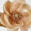 Champagne with Champagne Gold Glitter Christmas Magnolia with 3 Leaves - Pack of 12