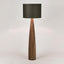 Samson Wood Floor Lamp Saddle Base with Black Shade