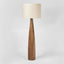 Samson Wood Floor Lamp Saddle Base with Natural Shade