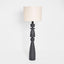 Magnus Wood Floor Lamp Black Base with Natural Shade