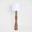 Magnus Wood Floor Lamp Saddle Base with White Shade
