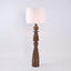 Magnus Wood Floor Lamp Saddle Base with White Shade