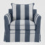 Noosa Hamptons Armchair Denim/Cream Stripe