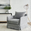 Noosa Hamptons Armchair Grey W/White Piping