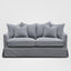 Noosa Hamptons 2 Seat Sofa Grey W/White Piping