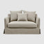 Noosa Hamptons 1.5 Seat Sofa Bed Natural W/White Piping
