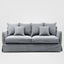 Noosa Hamptons 3 Seat Sofa Grey W/White Piping