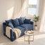 Noosa Hamptons 3 Seat Sofa Navy W/White Piping