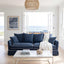 Noosa Hamptons 3 Seat Sofa Navy W/White Piping