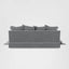 Noosa Hamptons 3 Seat Queen Sofa Bed Grey W/White Piping