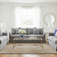 Noosa Hamptons 3 Seat Queen Sofa Bed Grey W/White Piping