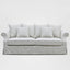 Avalon Hamptons 3 Seat Sofa Stone Stripe