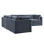 Marbella Modular Sofa Navy W/White Piping - Right Facing