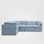 Marbella Modular Sofa Beach W/White Piping - Left Facing