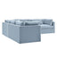 Marbella Modular Sofa Beach W/White Piping - Right Facing