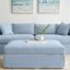 Marbella Ottoman Beach W/White Piping