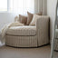 Noosa Hamptons Snuggle Chair Natural Stripe with White piping
