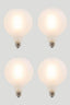 Set of 4 G125 LED Filament - Porcelain Frosted - 10W E27 2700k