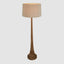 Lancia Large - Dark Natural - Turned Wood Slender Floor Lamp