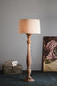 Candela Large - Dark Natural - Turned Wood Candlestick Floor Lamp
