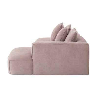 2 Seater Left Chaise Fabric Sofa - Latte