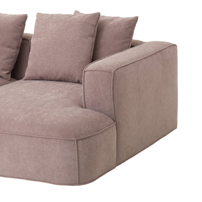 2 Seater Left Chaise Fabric Sofa - Latte