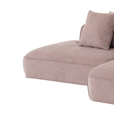 2 Seater Left Chaise Fabric Sofa - Latte