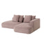 2 Seater Left Chaise Fabric Sofa - Latte