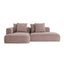 2 Seater Right Chaise Fabric Sofa - Latte