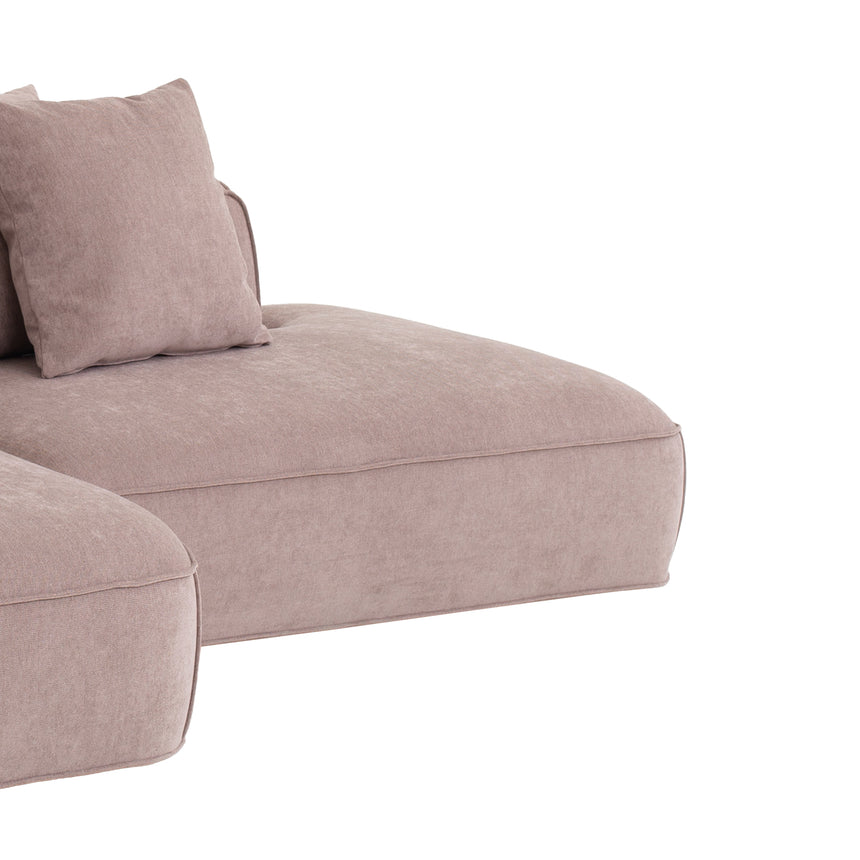 2 Seater Right Chaise Fabric Sofa - Latte