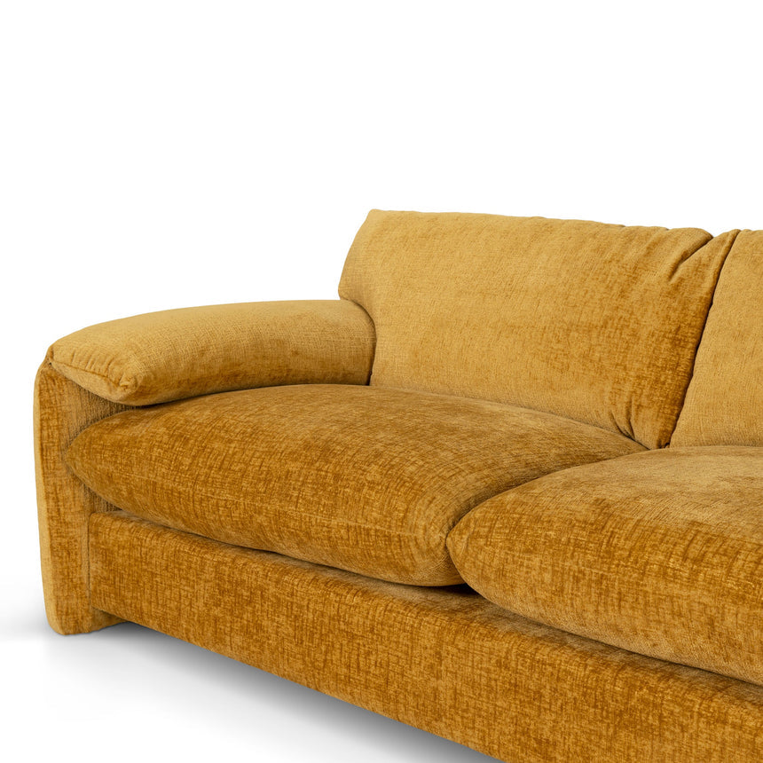 3 Seater Fabric Sofa - Ochre