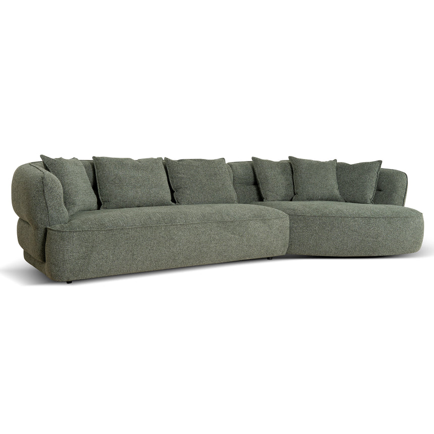 Right Chaise Sofa - Coral Dark Green