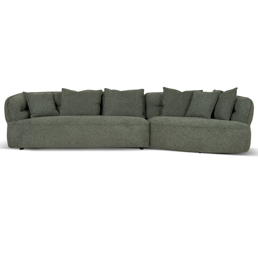 Right Chaise Sofa - Coral Dark Green