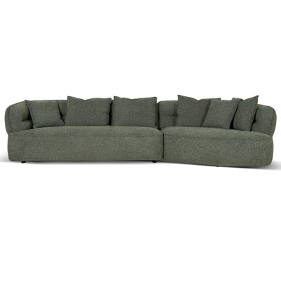 Right Chaise Sofa - Coral Dark Green