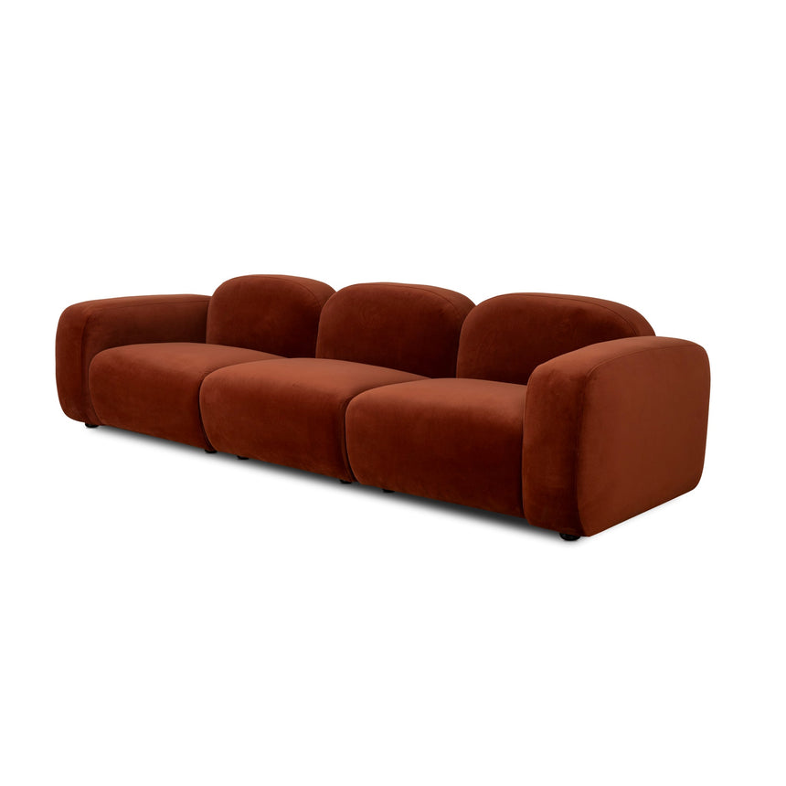 4 Seater Sofa - Rustic Orange