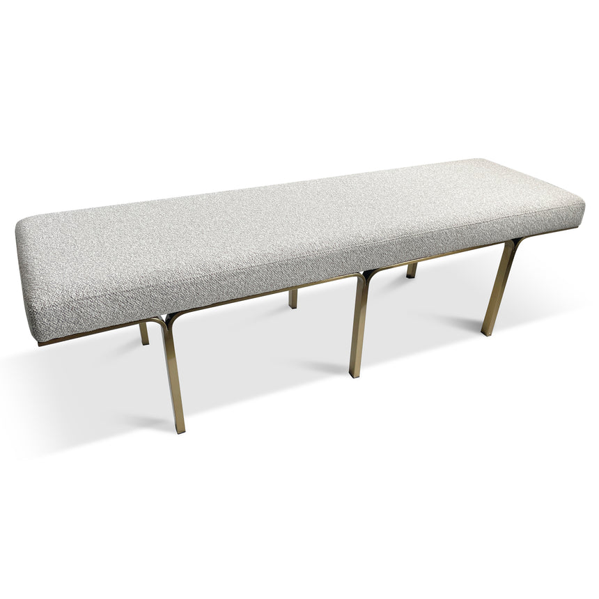 1.5m Brushed Gold Ottoman - Clay Grey