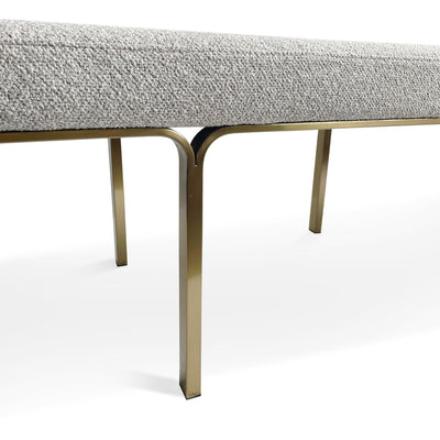 1.5m Brushed Gold Ottoman - Clay Grey