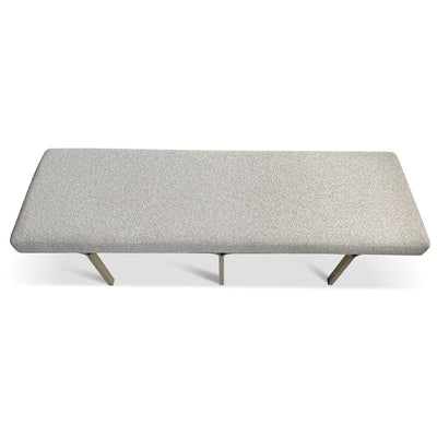 1.5m Brushed Gold Ottoman - Clay Grey