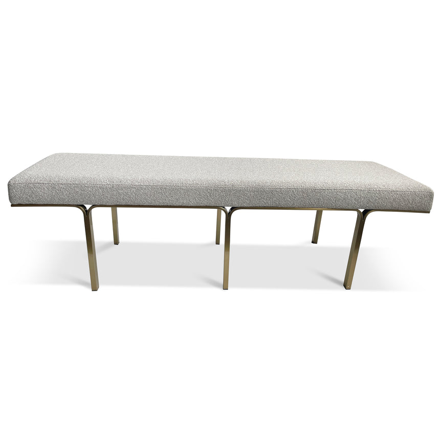 1.5m Brushed Gold Ottoman - Clay Grey