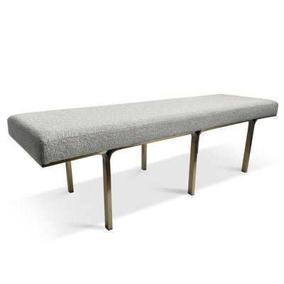 1.5m Brushed Gold Ottoman - Clay Grey